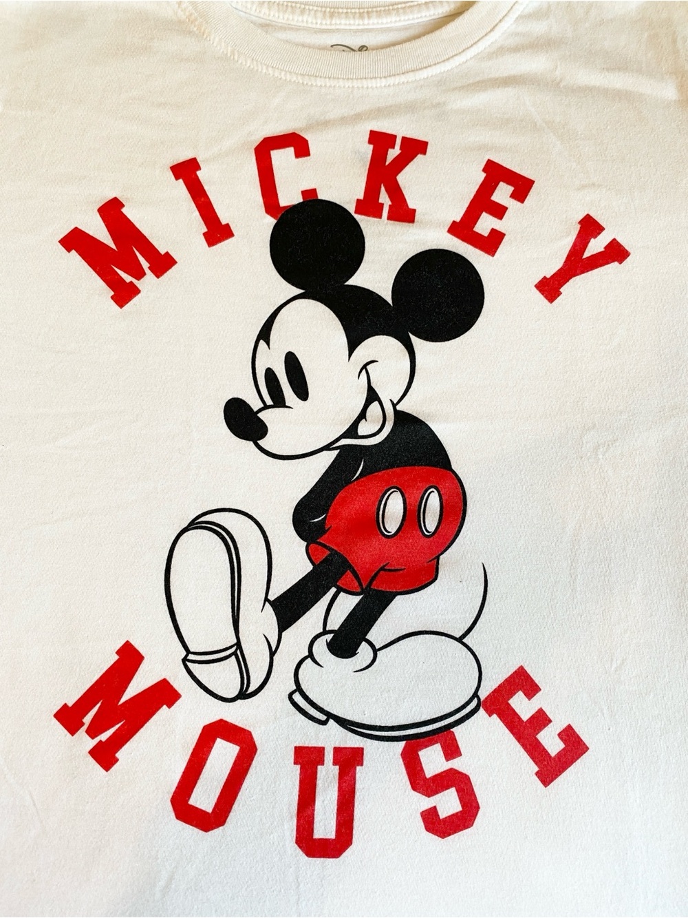 Disney Mickey Mouse Graphic Tee in White, Red & Black